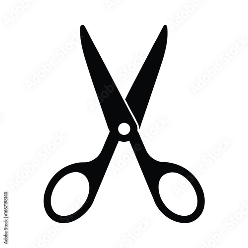 silhouette of scissors on white background