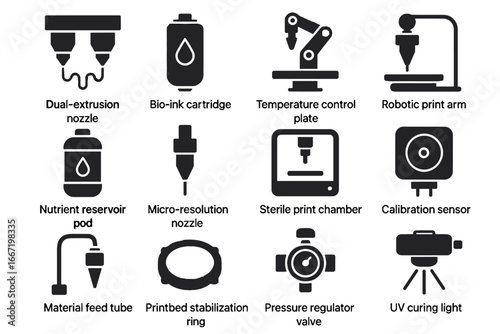 Bio vector chamber sterile text reservoir printbed no icons pod printer tube