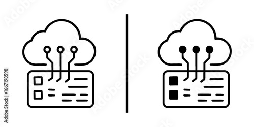 Cloud Computing: A digital rendering of the cloud with digital hardware, symbolizing data storage and server architecture, suggesting innovative advancements in technology.