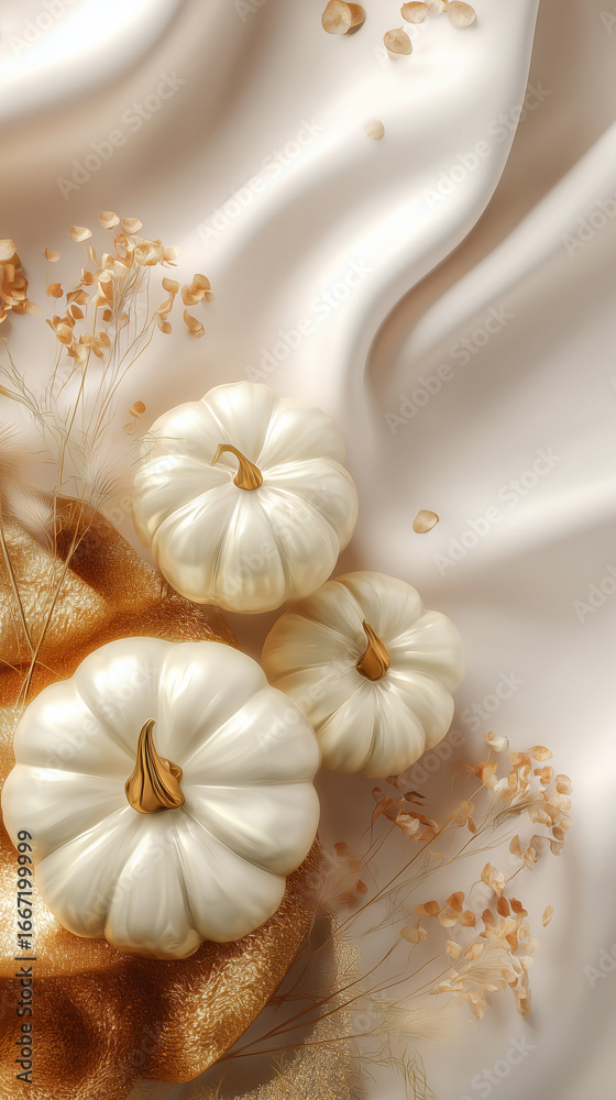 Naklejka premium Autumn Vibes: Cozy Pumpkins For Your Blog