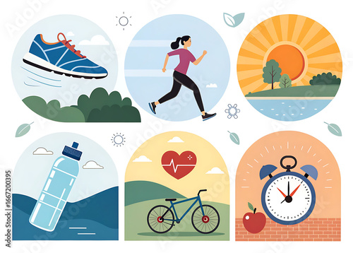 Illustration Image, podium, and background image 