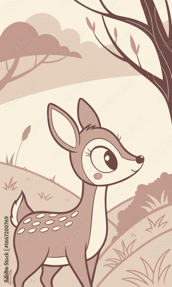 Obraz premium vector illustration of a deer