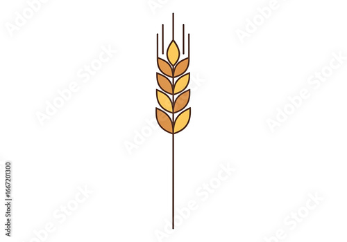Simple, stylized illustration of a wheat stalk against a black background.