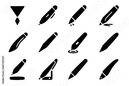 Pen icon pointer futuristic smart vector stylus module icons digital augmented