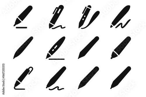 Drawing pen electronic stylus digital touchscreen tip icon icons vector light led