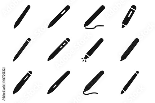 Smart icon device stylus vector wireless pen touchscreen futuristic signature