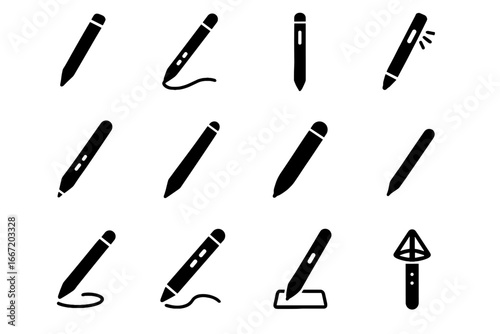 Smart vector icon drawing gadget device pen reality precision augmented digital