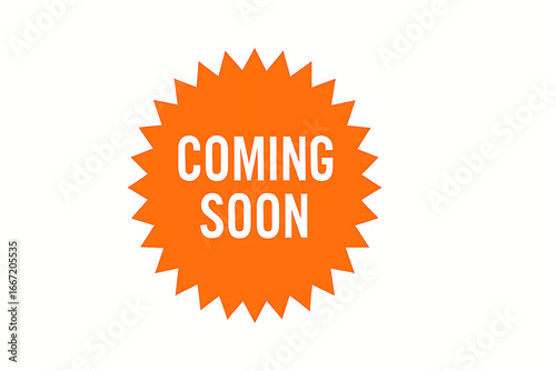Coming Soon Orange Burst Graphic.