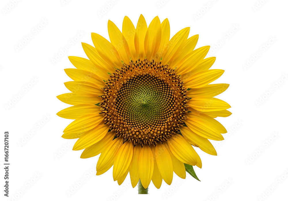Fototapeta premium Vibrant yellow sunflower head, detailed close-up, against a striking black backdrop.