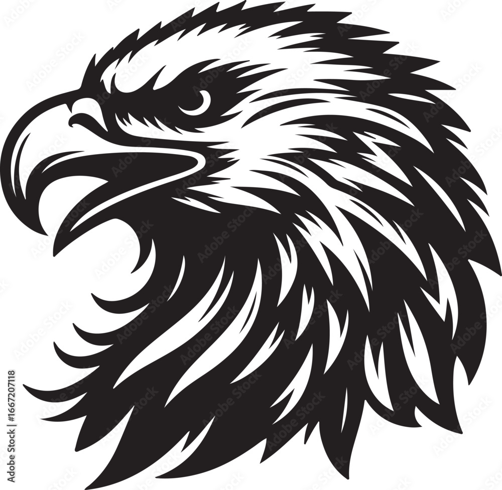 Obraz premium A eagle head silhouette vector