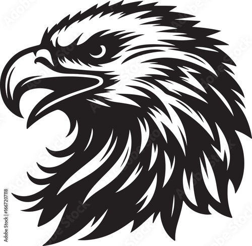 A eagle head silhouette vector