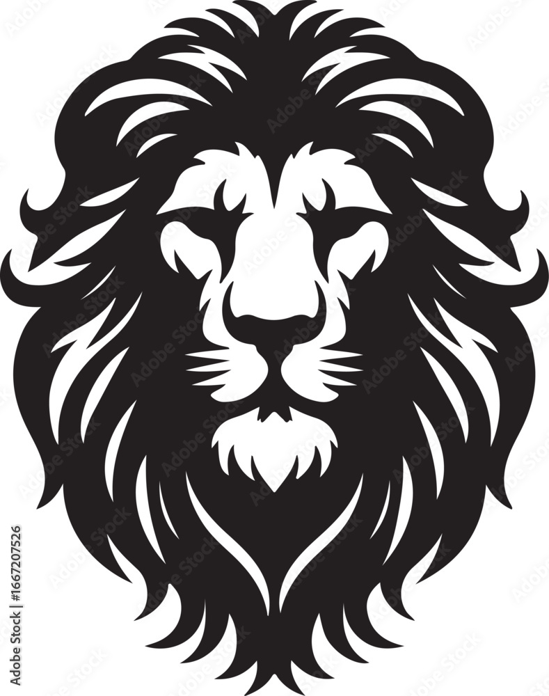 Obraz premium A lion head silhouette vector