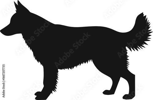 Majestic dog silhouette standing proudly side view canine companion elegant animal art silhouette