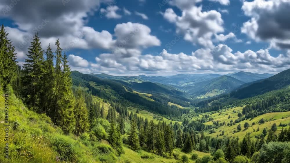 Mountainous Landscape Under a Cloudy Sky Mountainous Landscape Under a Cloudy Sky