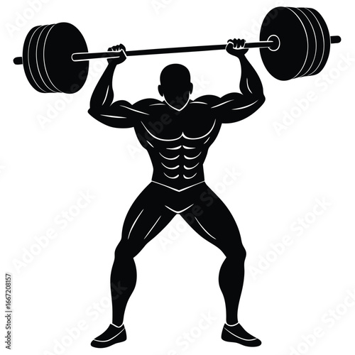 weightlifter silhouette vector art design