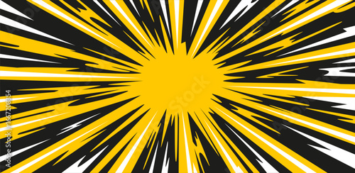 Explosion effect background. Flash explosion radial lines abstract comic book, anime style, explosion cartoon effects. Vector illustration design.