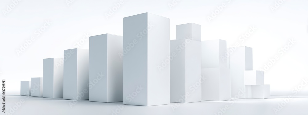Fototapeta premium White Geometric Shapes on Minimalist Background