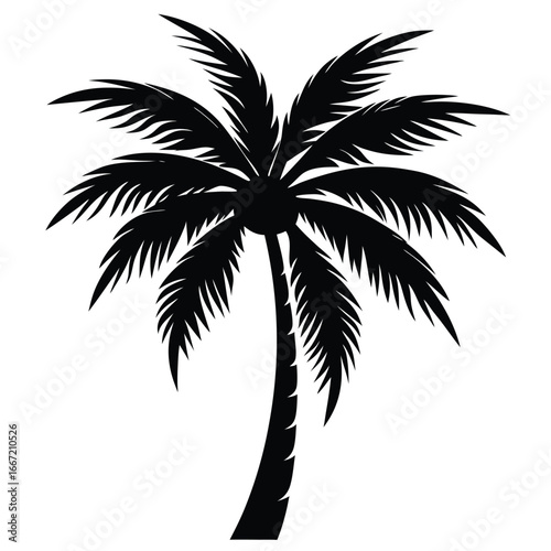 coconut tree silhouette vector art design