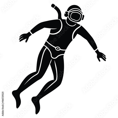 diver silhouette vector art design