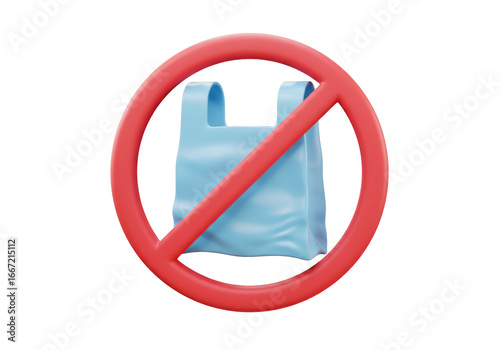 Isolated No Plastic Bag Symbol, Environmental Protection and Sustainability Concept