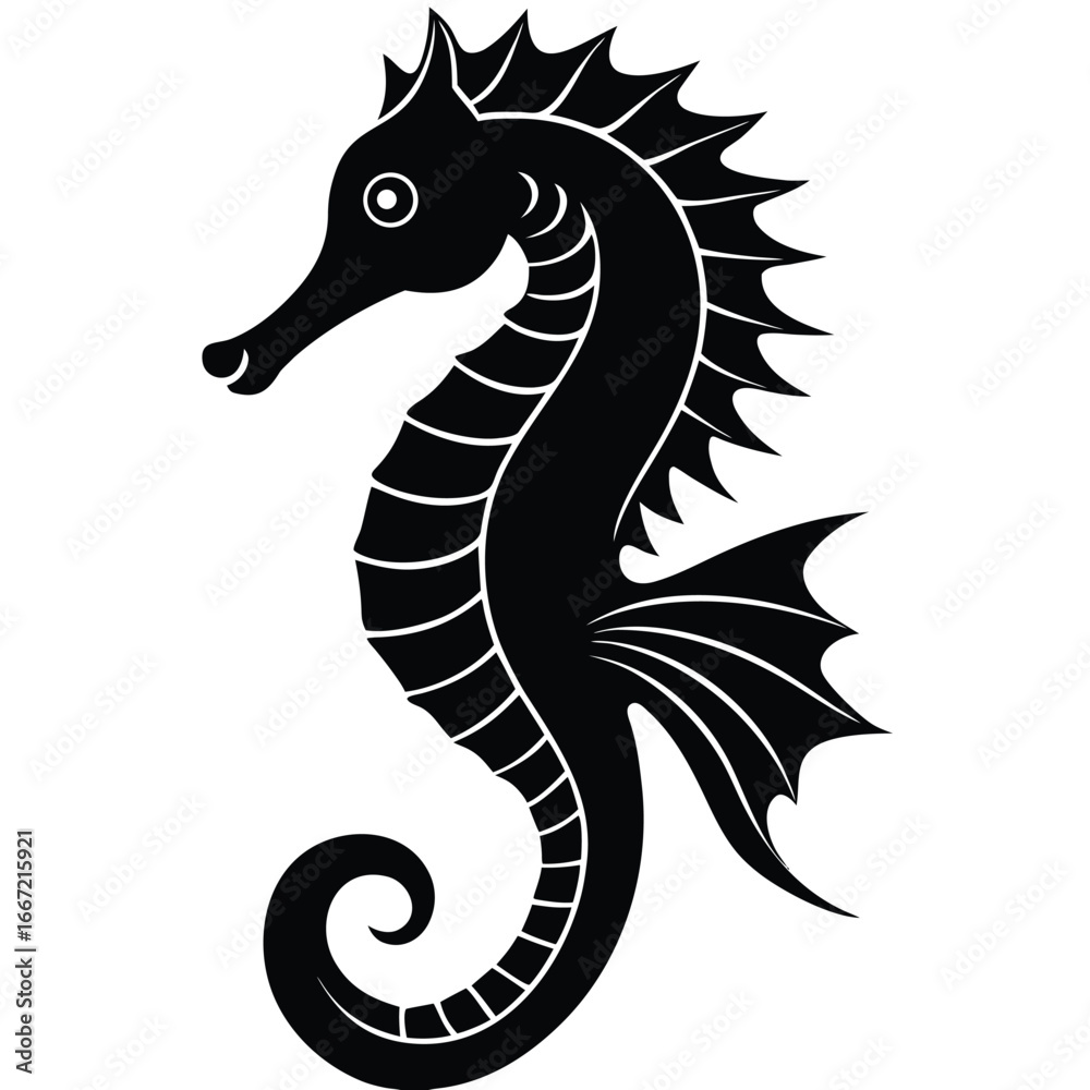 Fototapeta premium seahorse silhouette vector art design