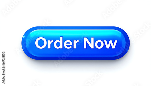 Glossy Blue Order Now Button for Ecommerce.