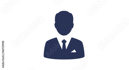 Businessman in Suit Silhouette Icon for Profile Picture