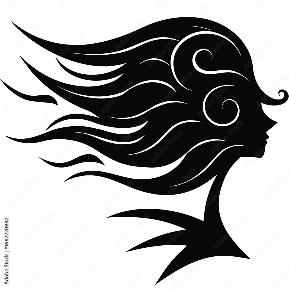 Obraz premium wind silhouette vector art design