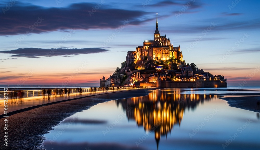 Fototapeta premium Traveling around the world: A beautiful landscape showing this famous tourist attraction. The colors match the tone of the sky and surrounding scenery.