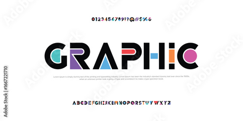 Minimal technology typography, Creative urban sport fashion futuristic font and with numbers. Modern abstract digital alphabet font. vector illustration