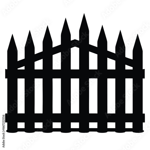 fence silhouette vector art design