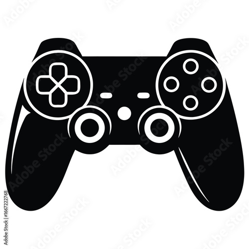 game controller silhouette vector art design