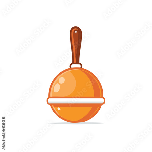 Vibrant Orange Maraca Musical Instrument Cartoon Illustration Graphic Element