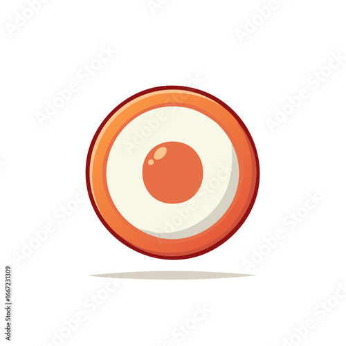 Fried egg cartoon design on white background, food concept