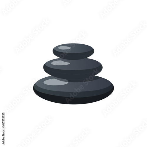 Stacked smooth dark spa stones for relaxation and wellness