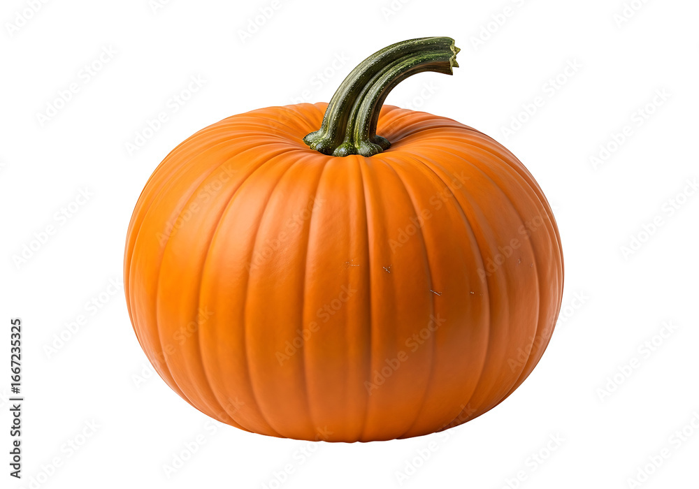 Obraz premium A vibrant orange pumpkin, smooth and firm, is highlighted against a black background.