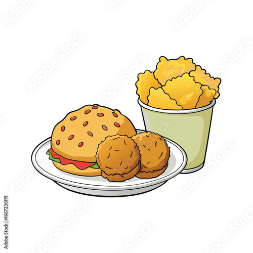 Delicious fried chicken meal featuring crispy chicken coleslaw and a fluffy biscuit presented invitingly