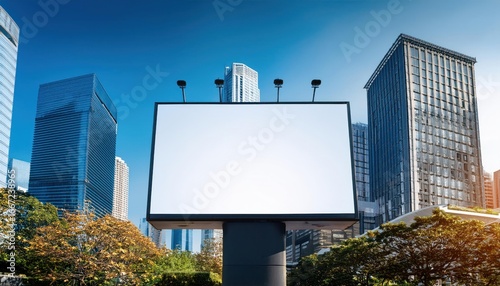 Wallpaper Mural Outdoor Billboard Advertisement Mock-Up with Background of Big City Buildings Torontodigital.ca