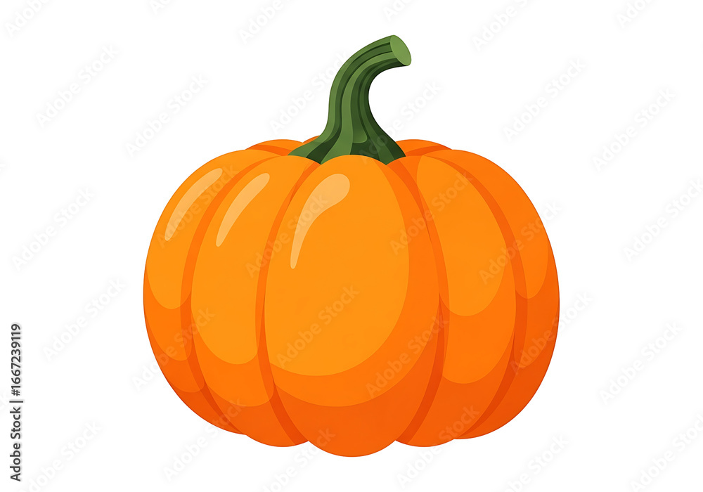 Obraz premium Vibrant orange pumpkin highlighted against a plain black background.