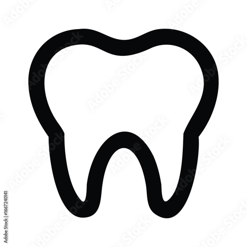 Vector icon of a tooth, symbolizing dental health and care on a white background