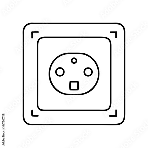 Socket icon set in minimalist style on transparent background