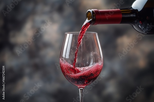 Pouring Red Wine Into a Glass at a Cozy Evening Gathering With Elegant Atmosp...