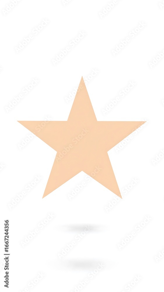 Obraz premium Peach-colored star icon on white background