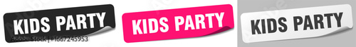 kids party sticker. kids party sticker set on white background