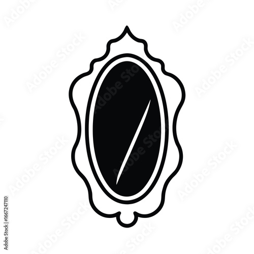 Spooky haunted mirror illustration with ornate frame and eerie atmosphere for halloween designs
