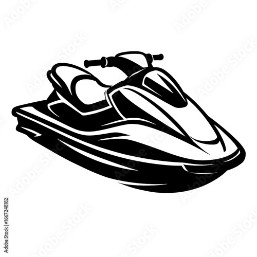 Classic Jet Ski Vector Illustration - A Symbol of Speed and Water Sports