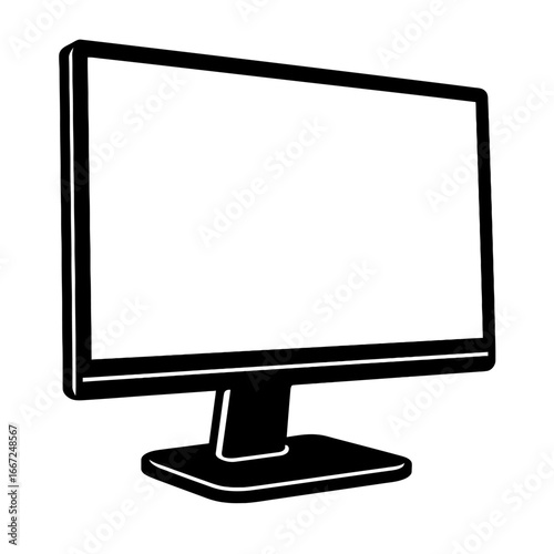Sleek Display: Minimalist Computer Monitor Vector Art
