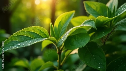 rain drops on leaves