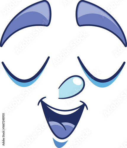 Relieved emoji face vector illustration