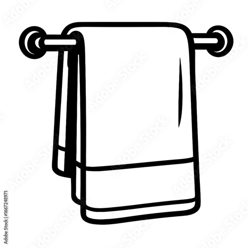 Wall Mounted Towel Rack Holder Vector Illustration for Bathroom